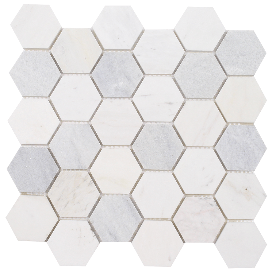 Tesoro Metropolitan Blend Hexagon 11" x 11.25" Natural Stone Mosaic