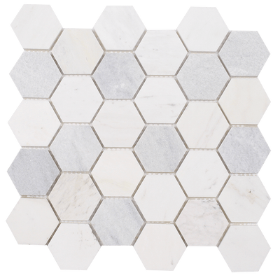 Tesoro Metropolitan Blend Hexagon 11" x 11.25" Natural Stone Mosaic