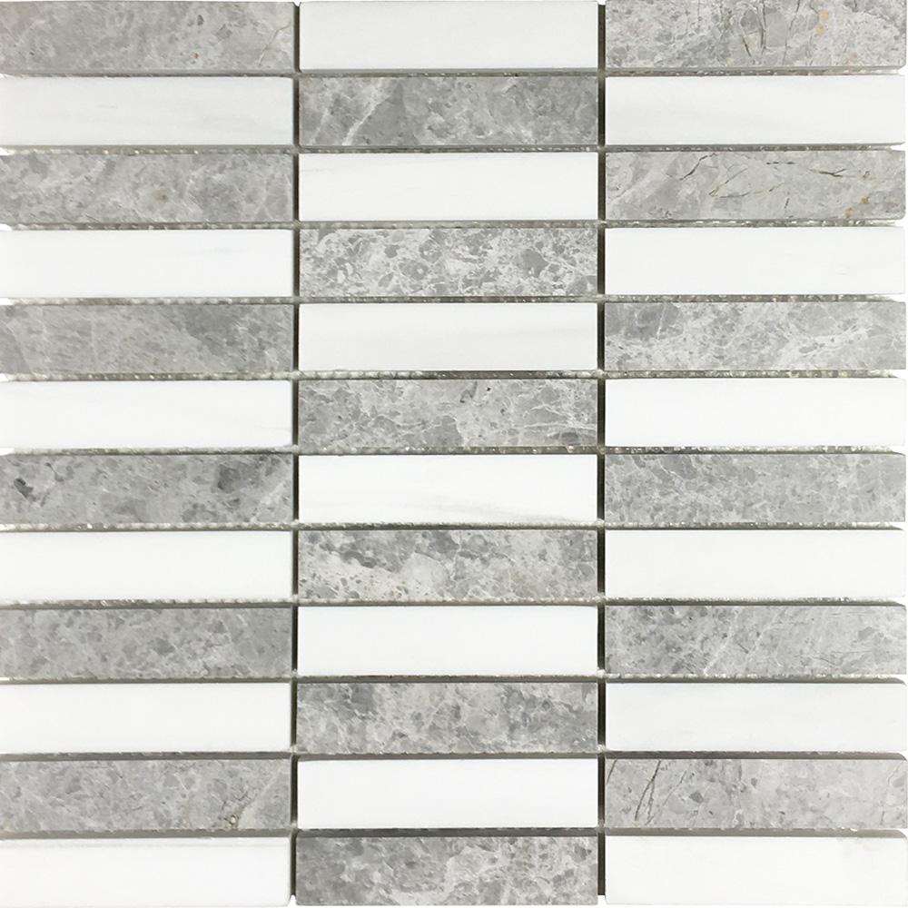 Tesoro Marble 1 x 4 Stacked 12" x 12" Marble Mosaic