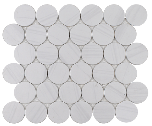 Tesoro Native 2" Penny Round 10.25" x 11.5" Glass Mosaic