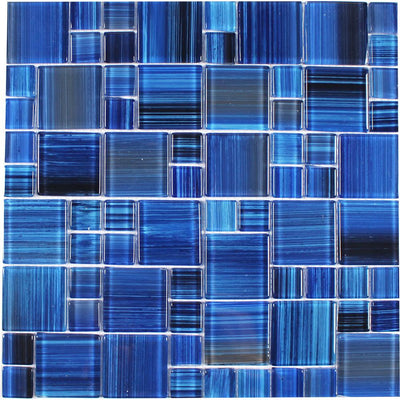 Tesoro Aquatica Bamboo Random 11.75" x 11.75" Glass Mosaic