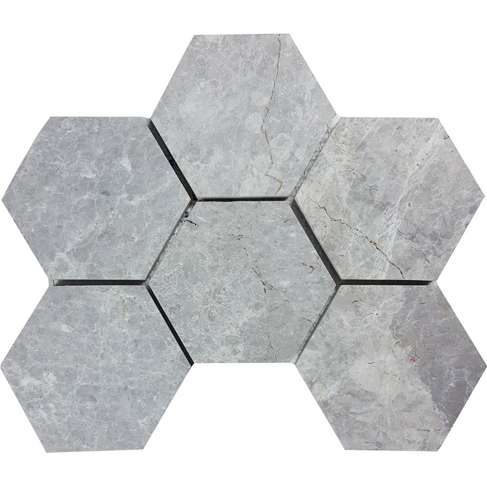 Tesoro Nuvoloso 4" Hexagon 7.88" x 10.5" Natural Stone Mosaic