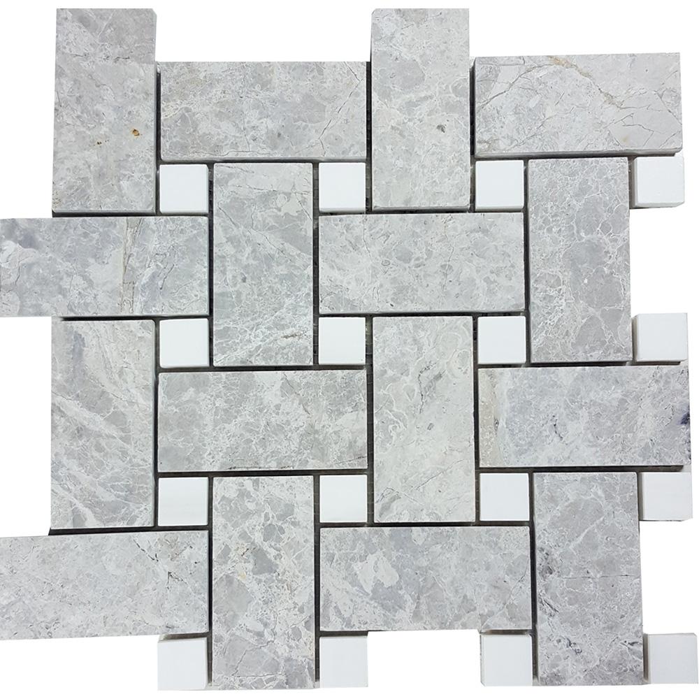 Tesoro Nuvoloso Basketweave 12" x 12" Natural Stone Mosaic