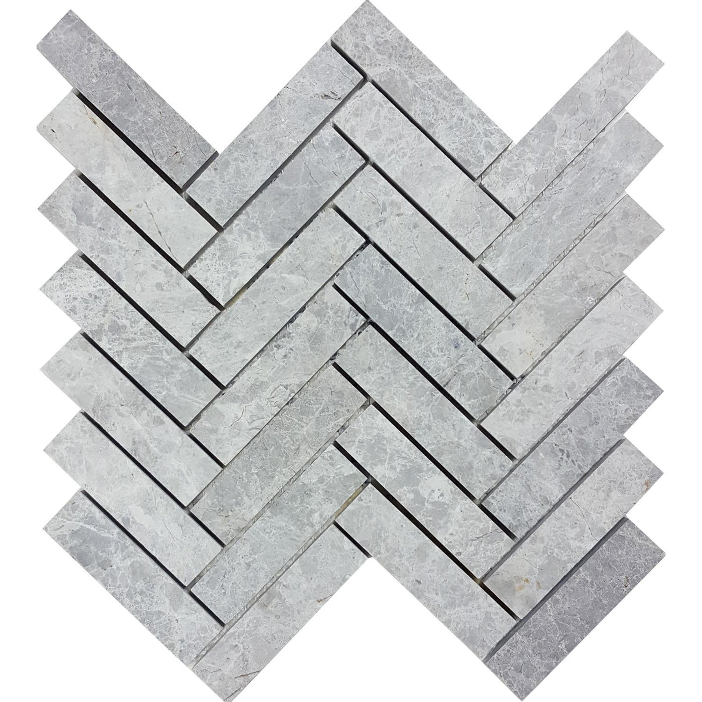 Tesoro Nuvoloso Herringbone 10.88" x 11.25" Natural Stone Mosaic