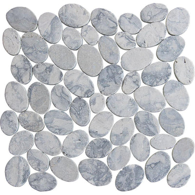 Tesoro Aquatica Ocean Stones Coin 11.25" x 11.25" Natural Stone Mosaic