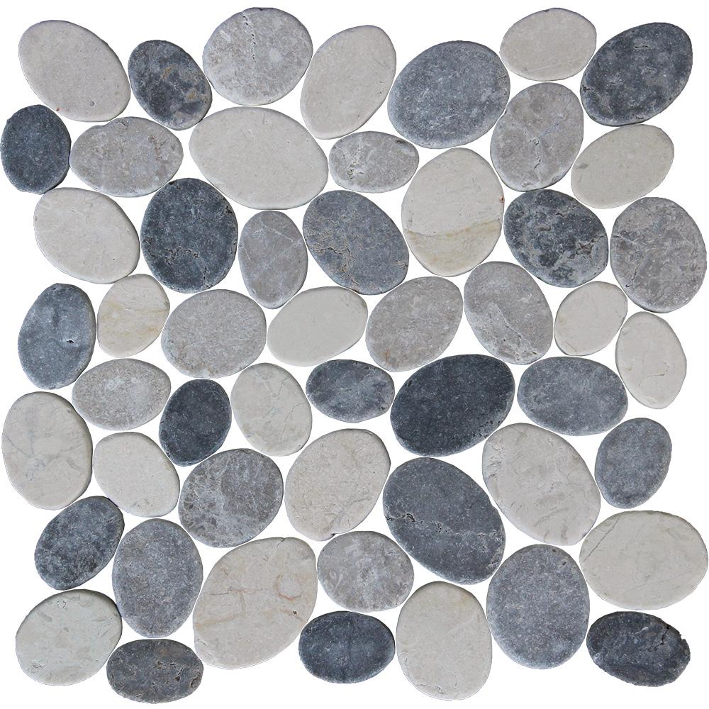 Tesoro Aquatica Ocean Stones Coin 11.25" x 11.25" Natural Stone Mosaic