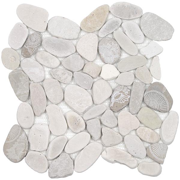 Tesoro Aquatica Ocean Stones Sliced 12" x 12" Natural Stone Mosaic