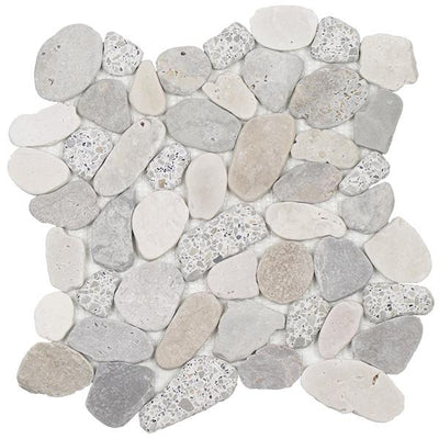 Tesoro Aquatica Ocean Stones Sliced 12" x 12" Natural Stone Mosaic