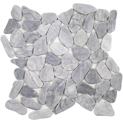 Tesoro Aquatica Ocean Stones Sliced 12" x 12" Natural Stone Mosaic