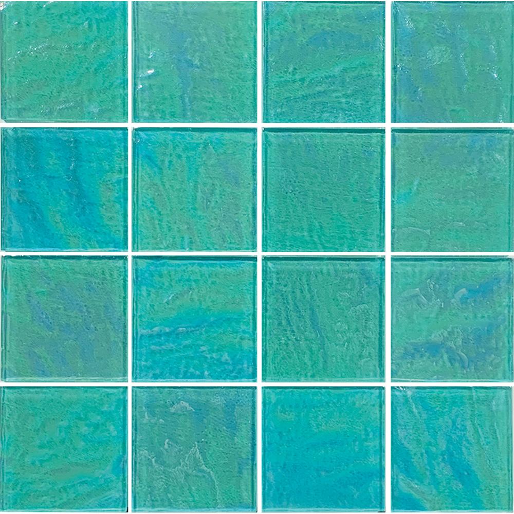 Tesoro Aquatica Piazza 3 x 3 12" x 12" Glass Mosaic