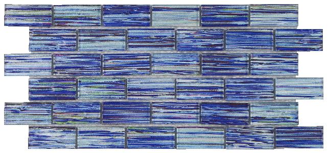 Tesoro Aquatica Rainbow 1 x 2 11.75" x 11.75" Glass Mosaic