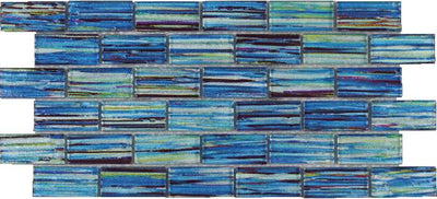 Tesoro Aquatica Rainbow 1 x 2 11.75" x 11.75" Glass Mosaic