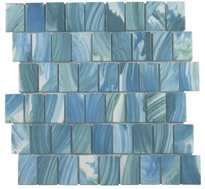 Tesoro Aquatica Slip Stream 11.5" x 11.75" Glass Mosaic