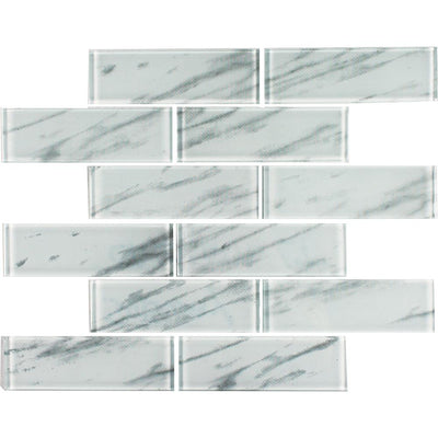 Tesoro Aquatica Subway 2 x 6 11.75" x 11.75" Glass Mosaic