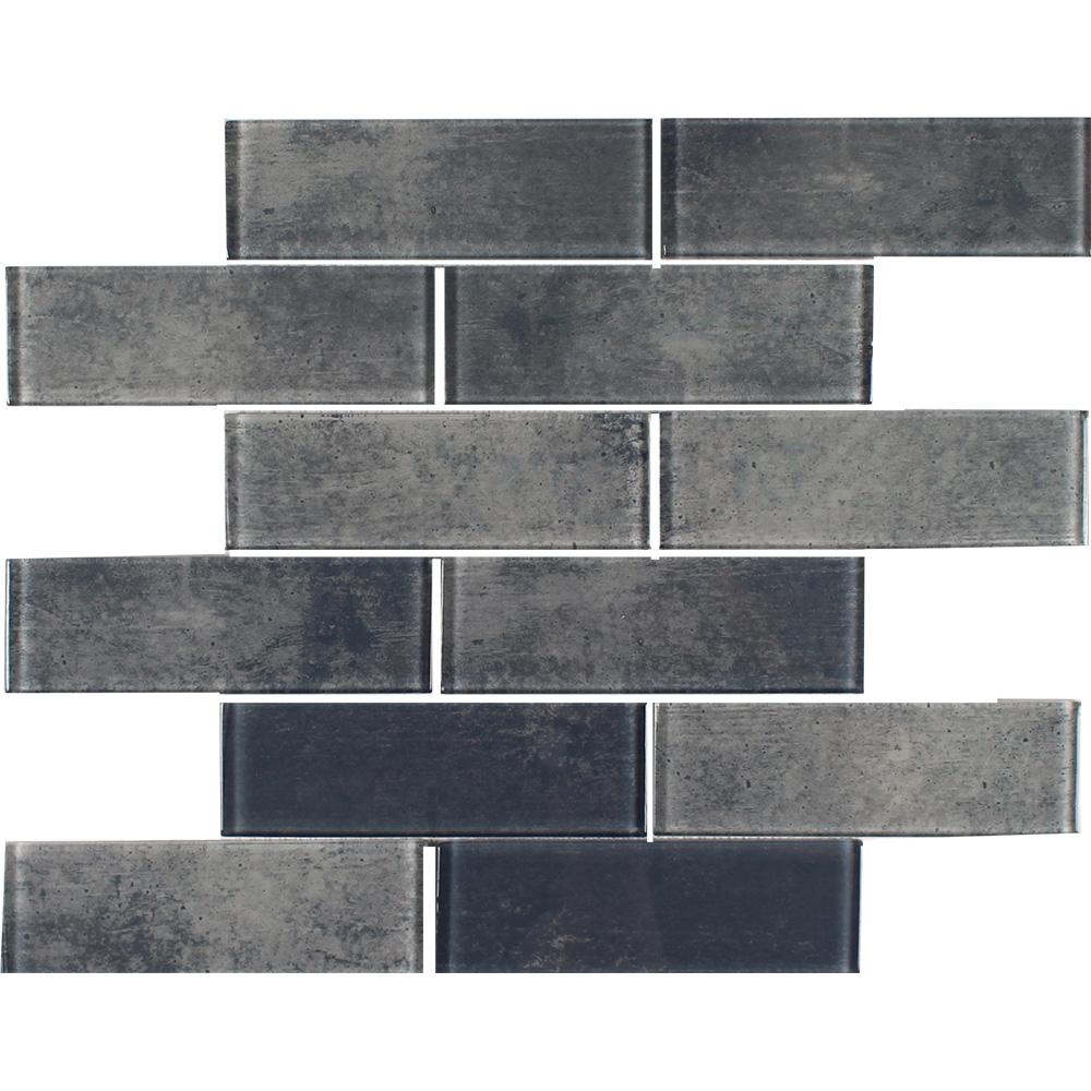 Tesoro Aquatica Subway 2 x 6 11.75" x 11.75" Glass Mosaic