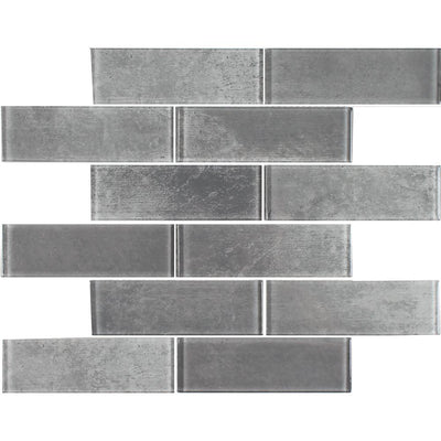 Tesoro Aquatica Subway 2 x 6 11.75" x 11.75" Glass Mosaic