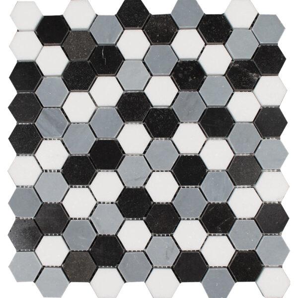 Tesoro Metropolitan Blend Hexagon 10.75" x 11.25" Natural Stone Mosaic