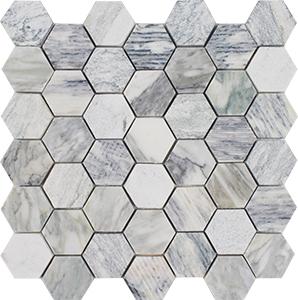 Tesoro Contempo Oasis 2" Hexagon 11.75" x 12" Marble Mosaic