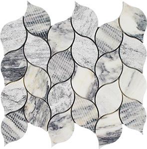 Tesoro Contempo Oasis Leaf 10.5" x 12.25" Marble Mosaic