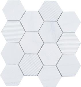 Tesoro Contempo Dolomite 3" Hexagon 10.5" x 10.5" Marble Mosaic