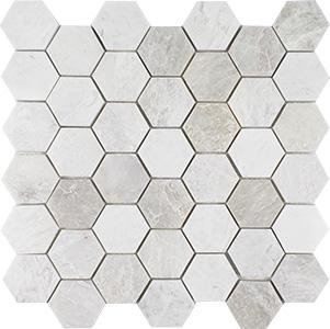 Tesoro Iceberg 2" Hexagon 11.5" x 12" Natural Stone Mosaic