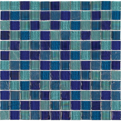 Tesoro Aquatica Treasure 1 x 1 11.75" x 11.75" Glass Mosaic