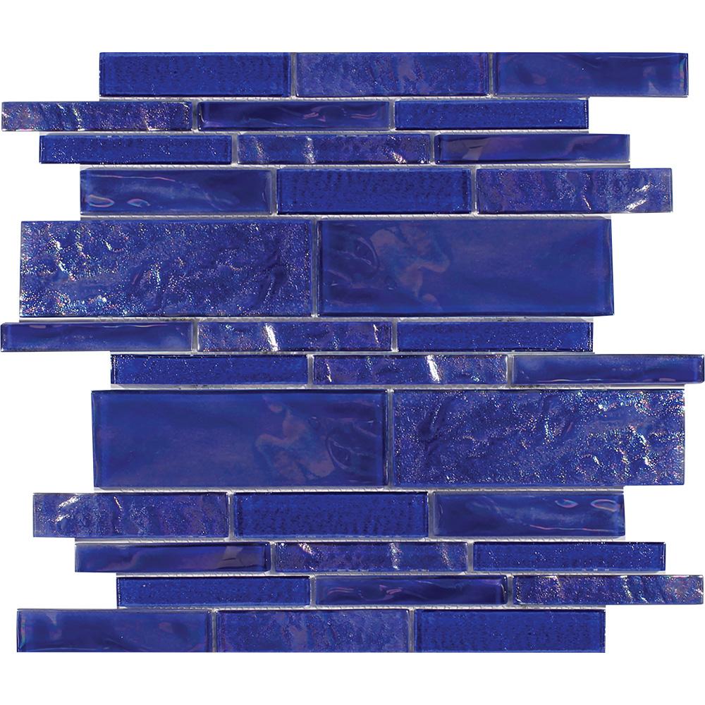 Tesoro Aquatica Treasure Random Linear 11.75" x 11.75" Glass Mosaic