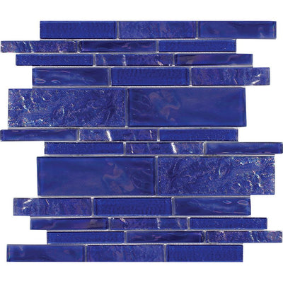 Tesoro Aquatica Treasure Random Linear 11.75" x 11.75" Glass Mosaic