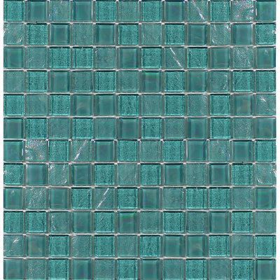 Tesoro Aquatica Treasure 1 x 1 11.75" x 11.75" Glass Mosaic