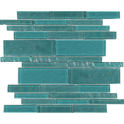 Tesoro Aquatica Treasure Random Linear 11.75" x 11.75" Glass Mosaic