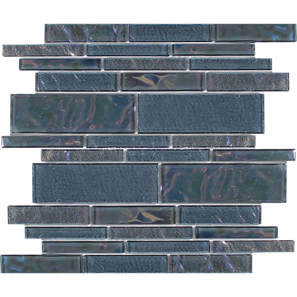 Tesoro Aquatica Treasure Random Linear 11.75" x 11.75" Glass Mosaic