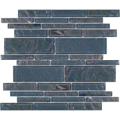 Tesoro Aquatica Treasure Random Linear 11.75" x 11.75" Glass Mosaic