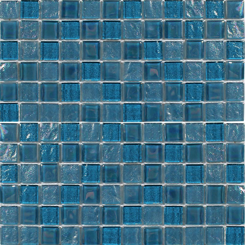 Tesoro Aquatica Treasure 1 x 1 11.75" x 11.75" Glass Mosaic