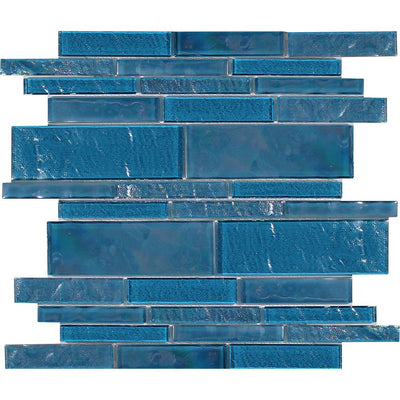 Tesoro Aquatica Treasure Random Linear 11.75" x 11.75" Glass Mosaic