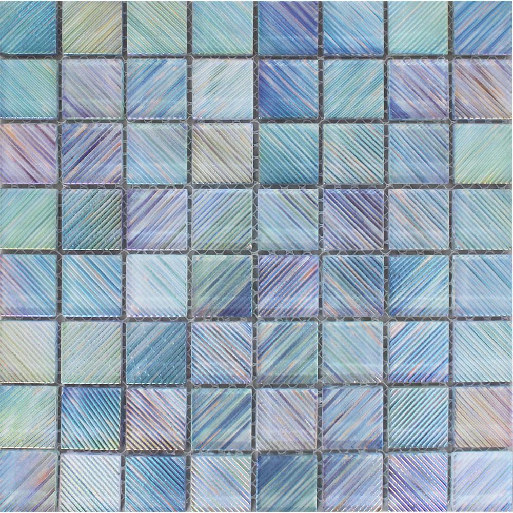 Tesoro Aquatica Ultraviolet 1.5 x 1.5 12" x 12" Glass Mosaic