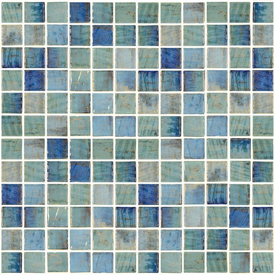 Tesoro Aquatica Vanguard 1 x 1 12.25" x 18.25" Glass Mosaic