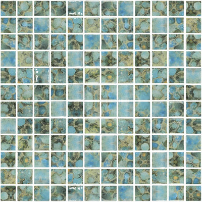 Tesoro Aquatica Vanguard 1 x 1 12.25" x 18.25" Glass Mosaic