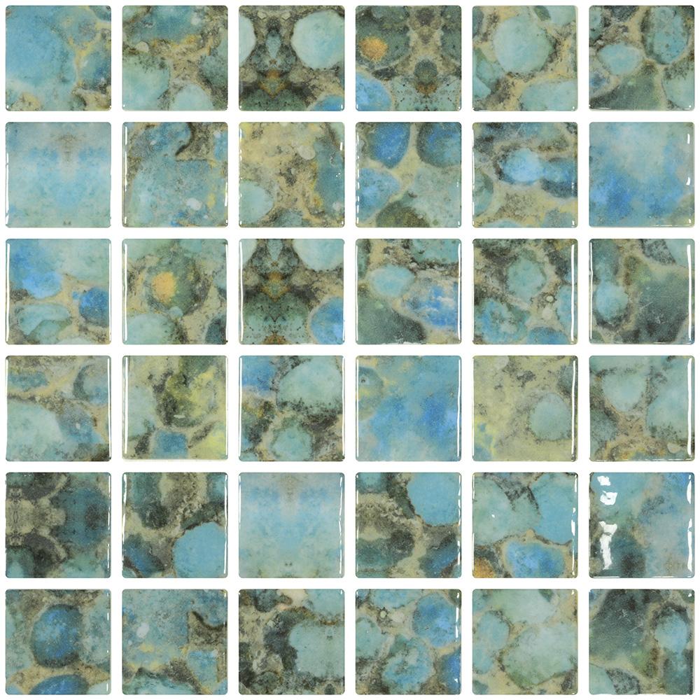 Tesoro Aquatica Vanguard 2 x 2 12.25" x 12.25" Glass Mosaic