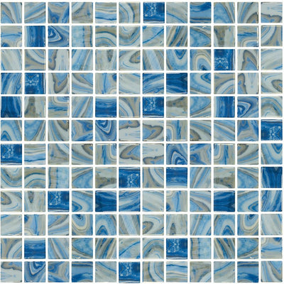 Tesoro Aquatica Vanguard 1 x 1 12.25" x 18.25" Glass Mosaic