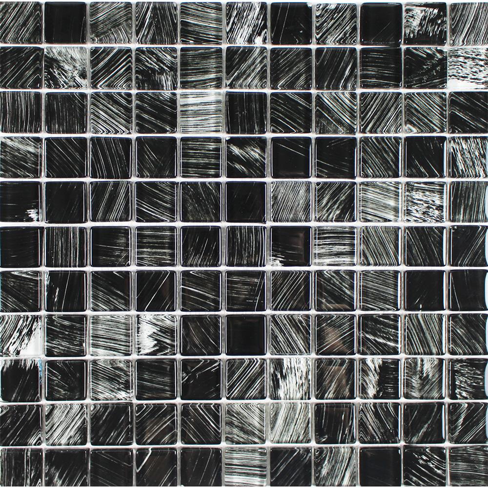 Tesoro Aquatica Watercolors 1 x 1 11.5" x 11.5" Glass Mosaic