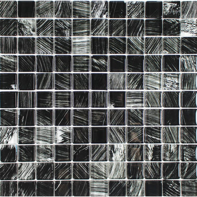 Tesoro Aquatica Watercolors 1 x 1 11.5" x 11.5" Glass Mosaic