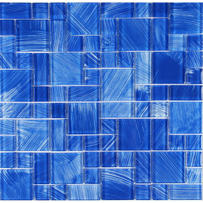 Tesoro Aquatica Watercolors Random 11.75" x 11.75" Glass Mosaic