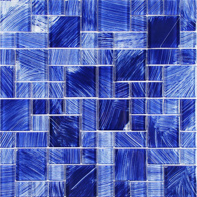 Tesoro Aquatica Watercolors Random 11.75" x 11.75" Glass Mosaic