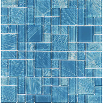 Tesoro Aquatica Watercolors Random 11.75" x 11.75" Glass Mosaic