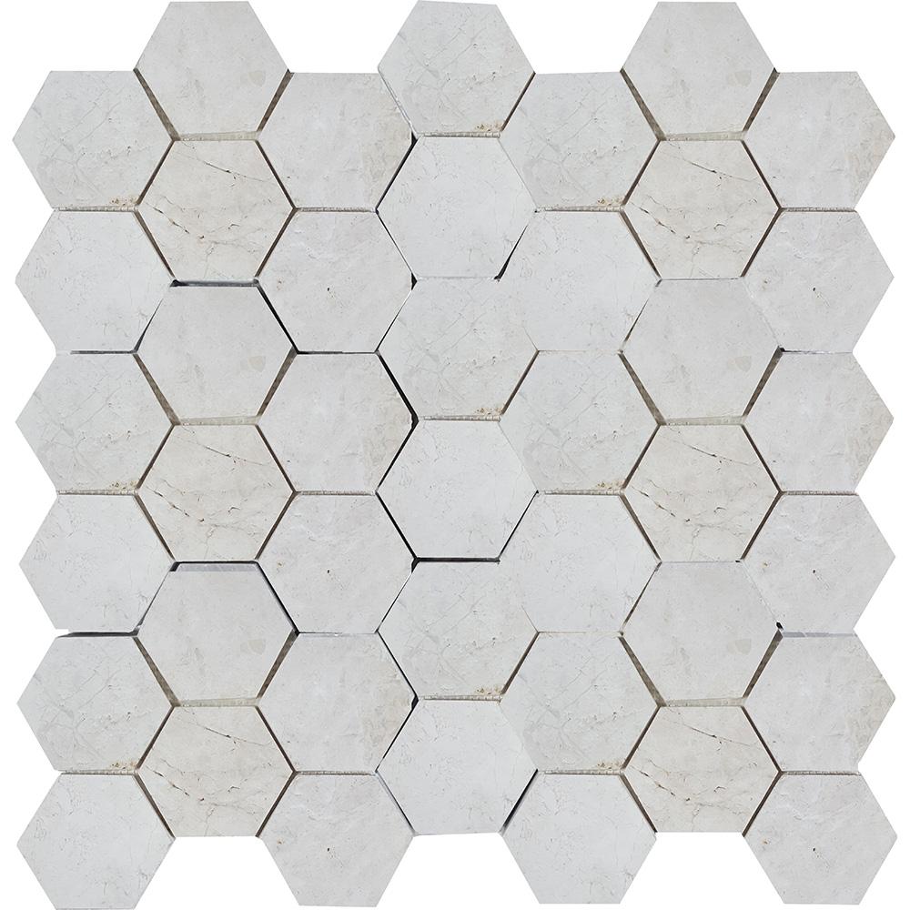 Tesoro Imperial 2" Hexagon 11.75" x 12.5" Natural Stone Mosaic