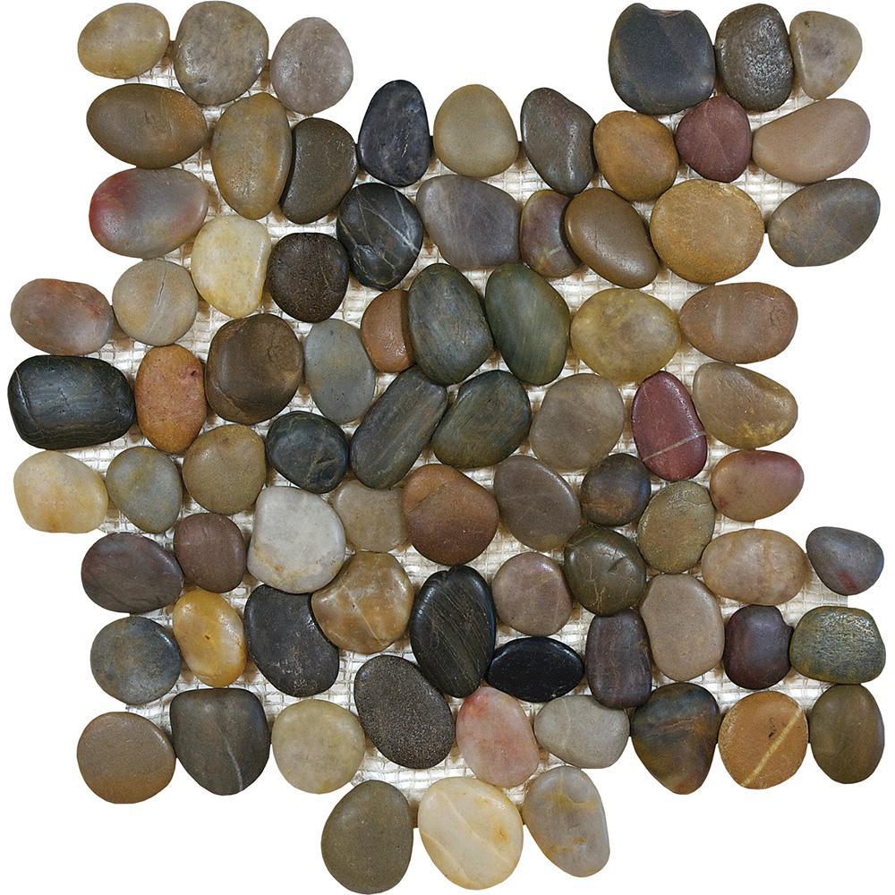 Tesoro Aquatica Ocean Stones Pebble 11.5" x 12.25" Natural Stone Mosaic