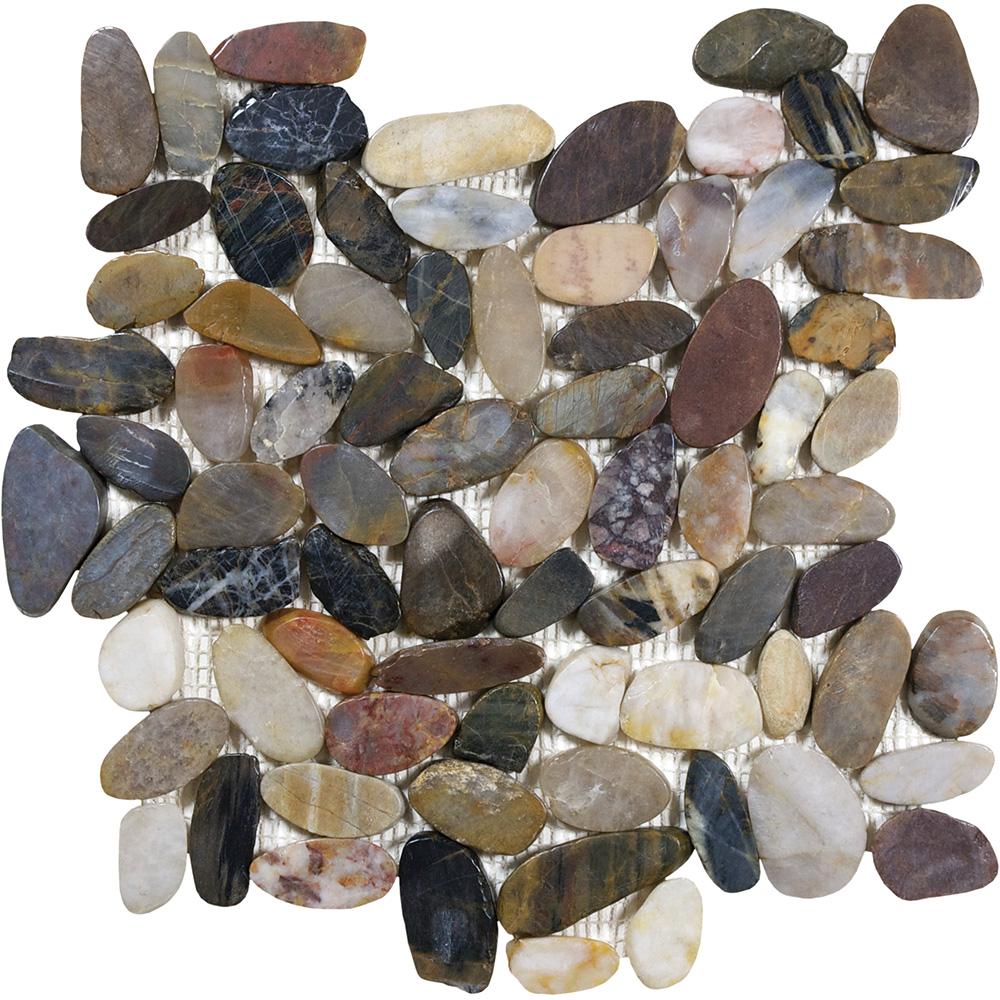 Tesoro Aquatica Ocean Stones Sliced 11.75" x 11.75" Natural Stone Mosaic