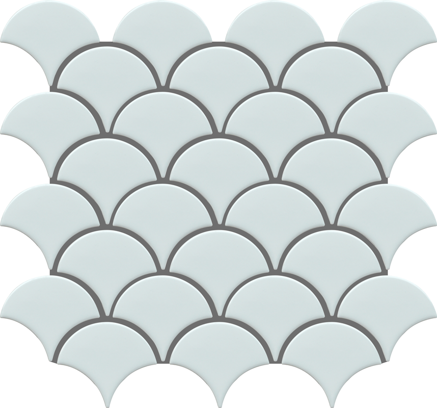 QDI Surfaces Fan 12" x 12" Porcelain Mosaic