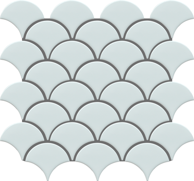 QDI Surfaces Fan 12" x 12" Porcelain Mosaic