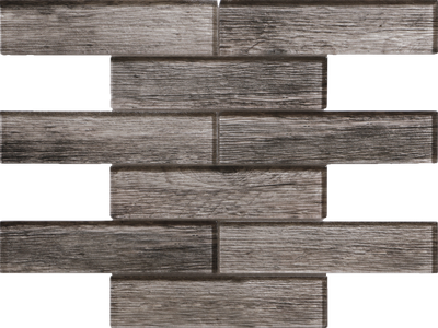 Tesoro Wood Glass 2 x 8 Linear 11.75" x 12" Glass Mosaic